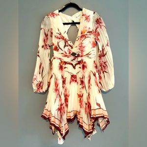 White & Pink Floral Dress